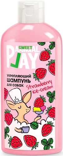 Шампунь для кошек и собак ANIMAL PLAY Sweet укрепляющий Клубничное мороженое