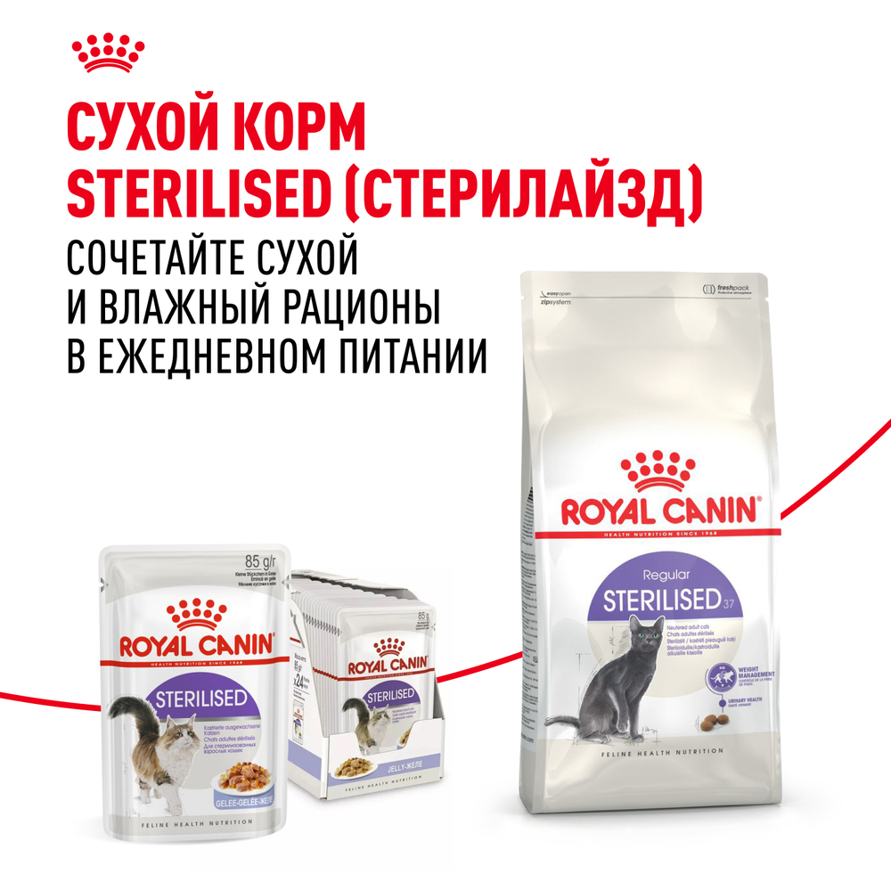 Royal Canin Sterilised Влажный корм (пауч) для стерилизованных кошек, в желе, 85 гр. 8