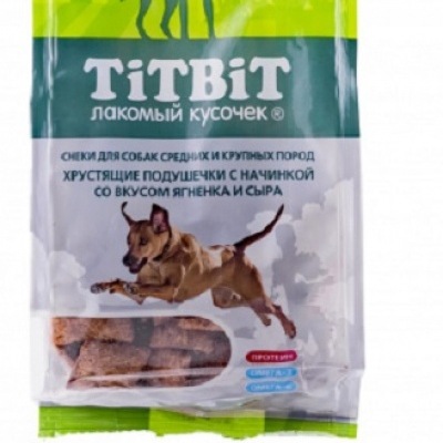 Лакомство для собак Titbit Лакомый кусочек Подушечки с ягненком и сыром