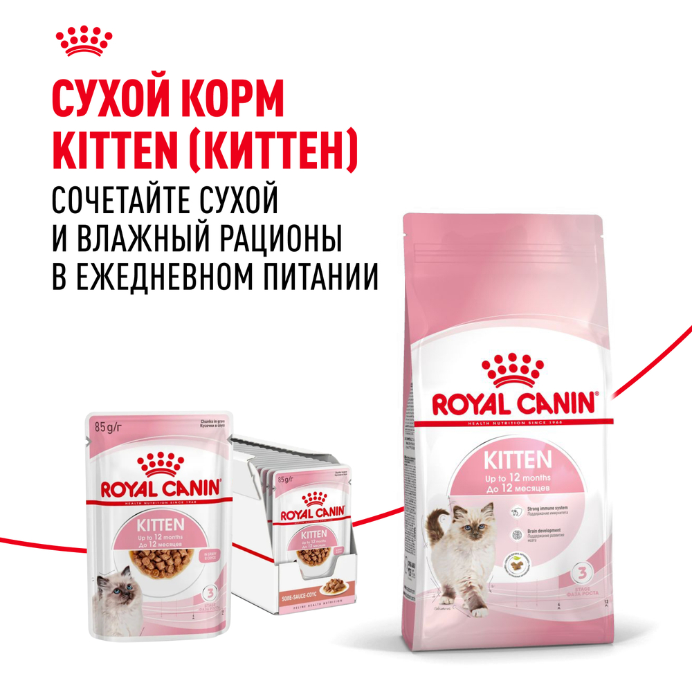 Royal Canin Kitten Влажный корм (пауч) для котят от 4 до 12 месяцев, кусочки в соусе, 85 гр. 8