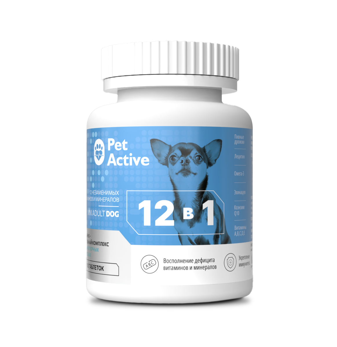 Витаминно-минеральный комплекс для собак миниатюрных пород PETACTIVE 12 в 1