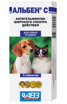Альбен С 3 табл. упак д/к и д/с /1 табл. на 5 кг/АВЗ/10упак блок/160 упак.кор/