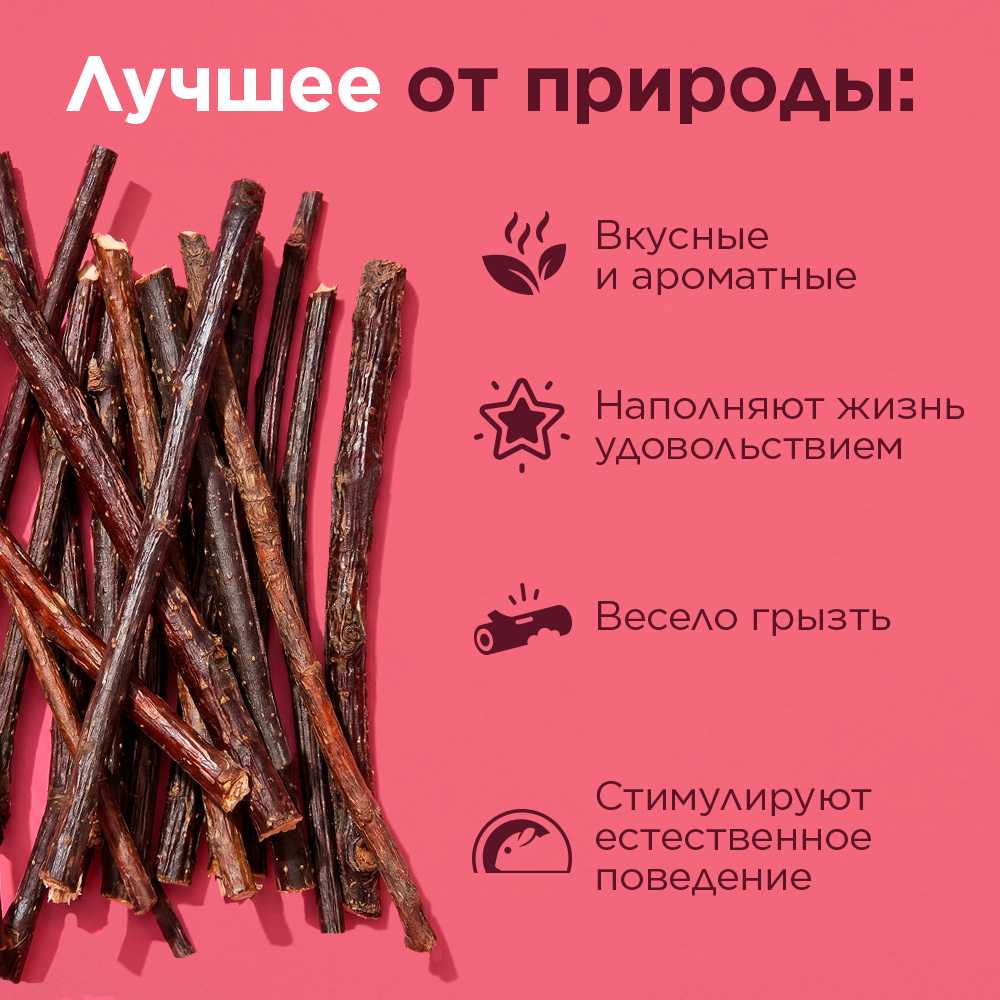 Лакомство для грызунов Little One Ветви смородины 50 г 3