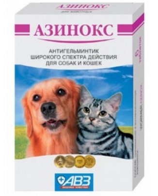 Азинокс 6 табл. д/к и д/с 1 табл.на 10 кг/АВЗ/10 шт блок/100 упак.кор/