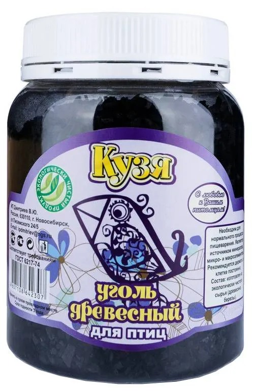КУЗЯ Уголь древесный для птиц, 50 г