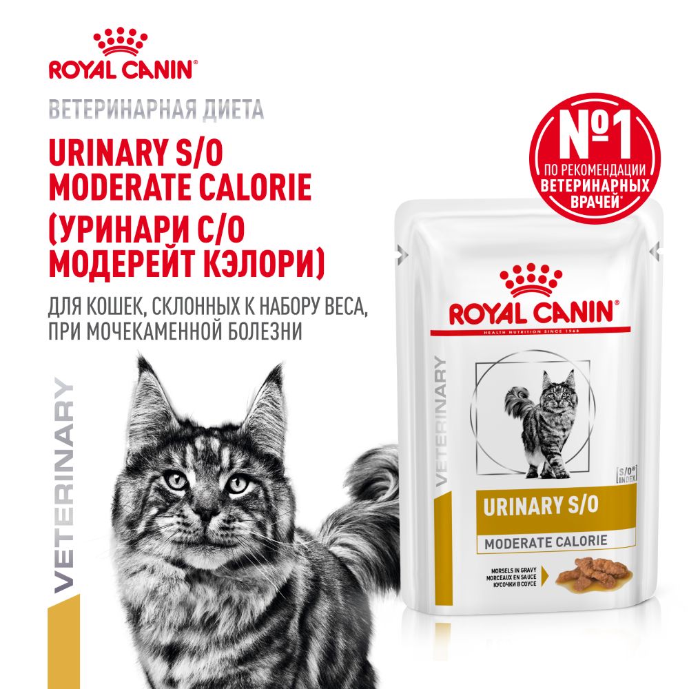 Royal Canin Urinary S/O Влажный корм (пауч) для взрослых кошек склонных к набору лишнего веса, 85 гр. 2