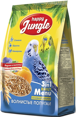 Корм для волнистых попугаев Happy Jungle 500 г 1