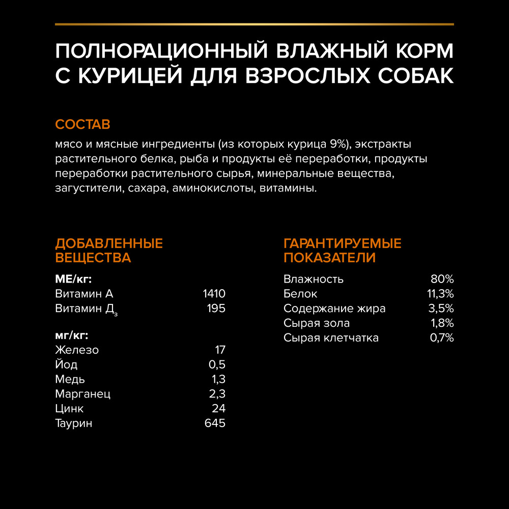 PRO PLAN® Влажный корм (пауч) для взрослых собак мелких и карликовых пород, с курицей в соусе, 85 г 8