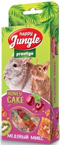 Лакомство для грызунов HAPPY JUNGLE Prestige Корзинка медовый микс